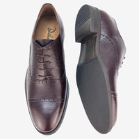 CH01-019  - Chaussure Cuir Graine Bordeaux - deluxe-maroc