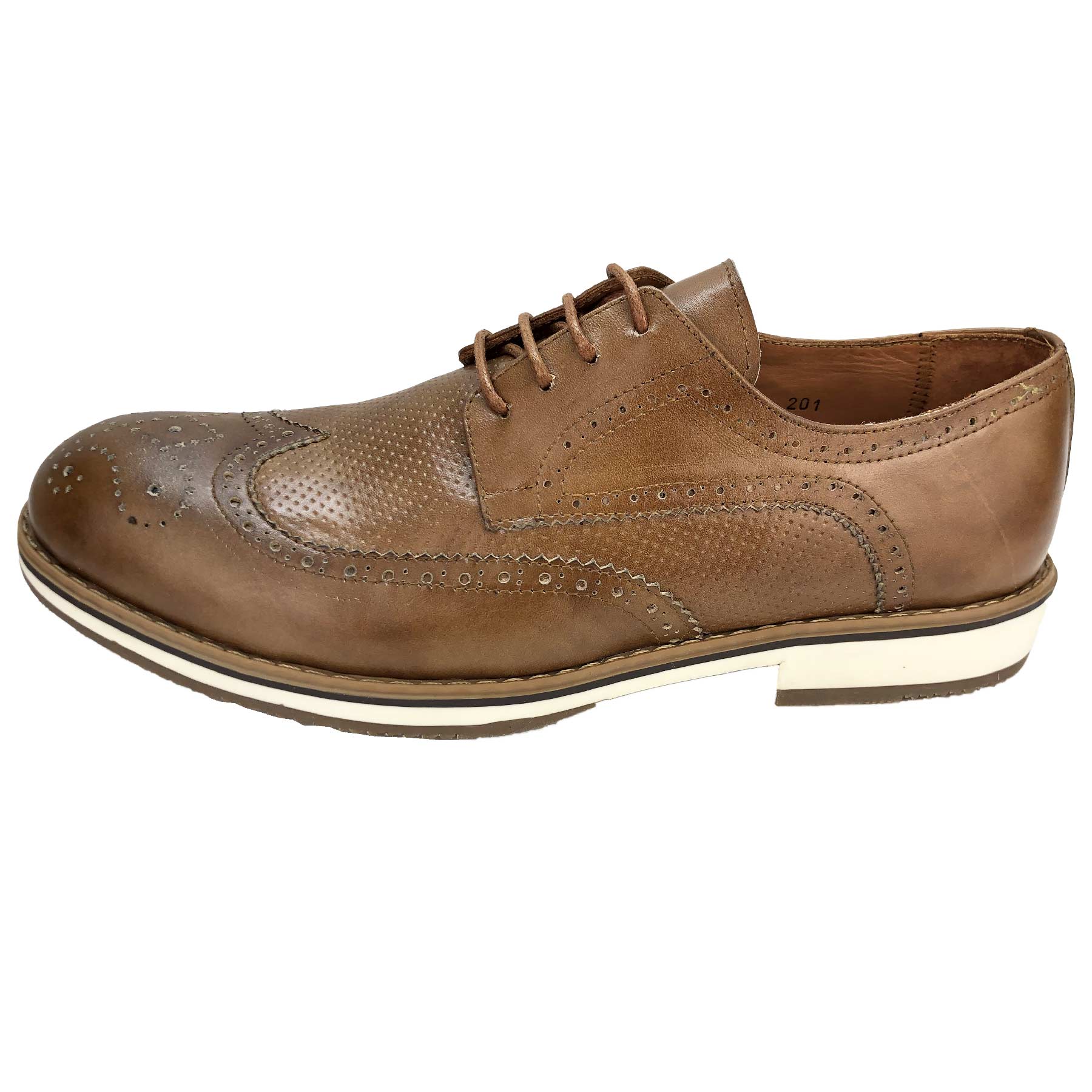 CH201-020 Chaussure Cuir Taba - deluxe-maroc