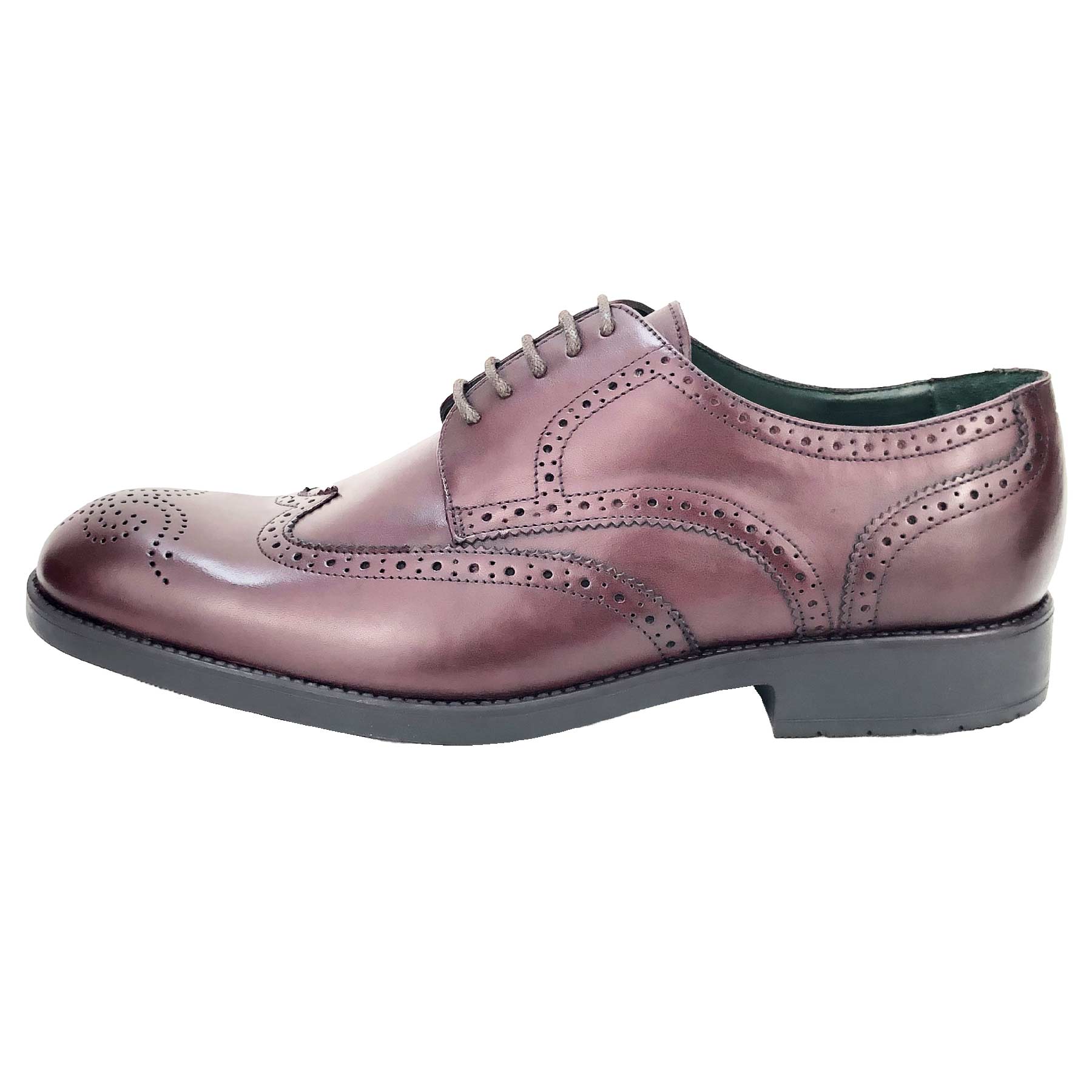 CH011-019  - Chaussure Cuir bordeaux - deluxe-maroc