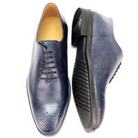 CH011-022 Chaussure Cuir Bleu - deluxe-maroc