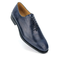 CH011-022 Chaussure Cuir Bleu - deluxe-maroc